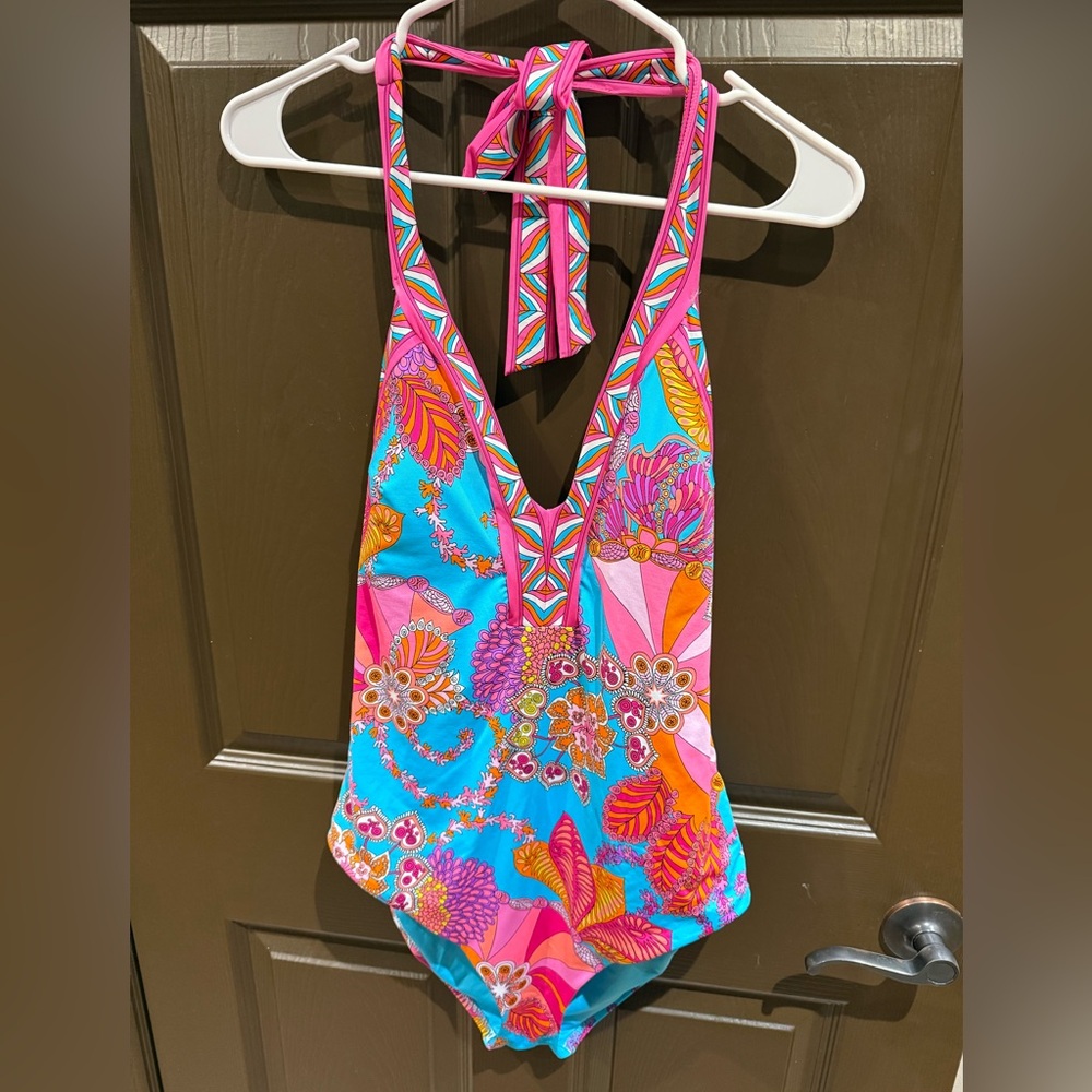 Trina Turk Pink and Blue One Piece Swimsuit - Picture 4 of 9